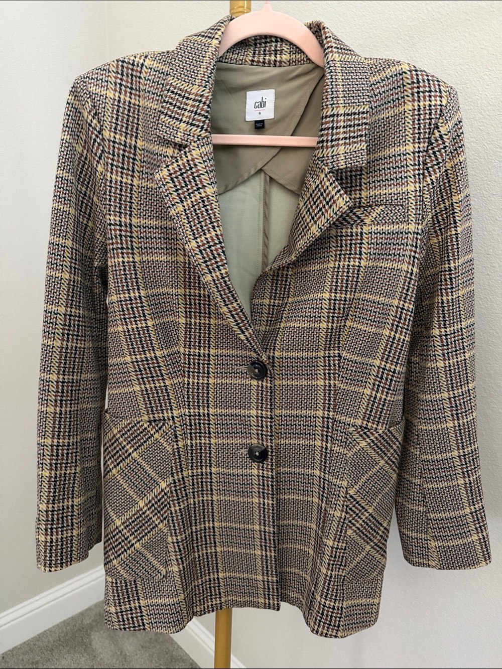 CAbi Pastime Plaid Blazer Jacket #3859 – Size 6